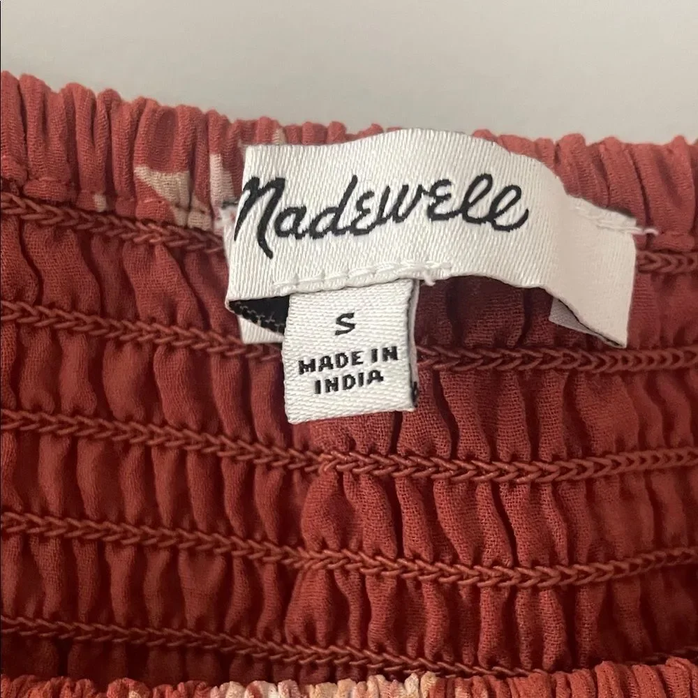 Madewell Rust Floral Smocked Women's Top